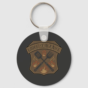 Chaveiro Emblema de Sargento de Churrasco com Espátula e Ga