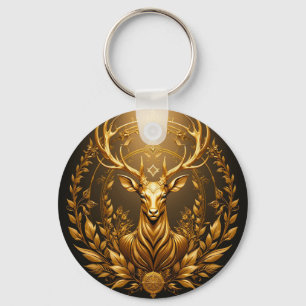Chaveiro Emblema de Veado Dourado