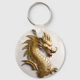 Chaveiro Emblema do Dragão Dourado 3D
