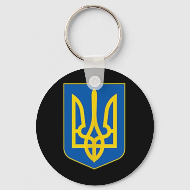 Chaveiro Emblema do Tridente Ucraniano Brasão de Armas Logo (Frente)