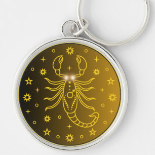 Chaveiro Emblema do Zodíaco de Escorpião Símbolo Celestia