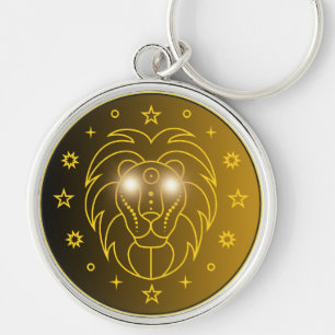Chaveiro Emblema do Zodíaco de Leão   Símbolo Celestial Min