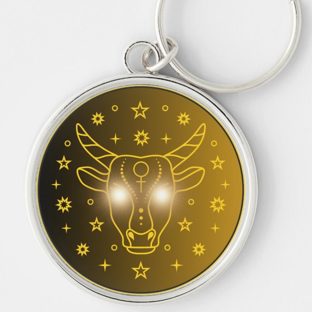 Chaveiro Emblema do Zodíaco Touro | Símbolo Celestial Minim (Frente)