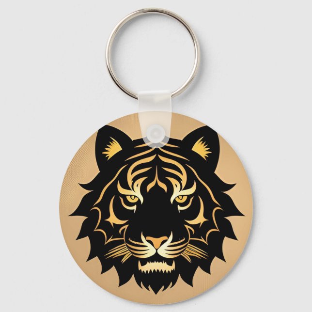 Chaveiro Emblema Dourado da Crista do Tigre (Frente)