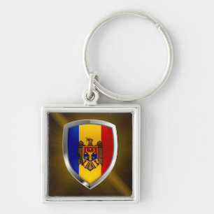 Chaveiro Emblema Metálico da Moldávia