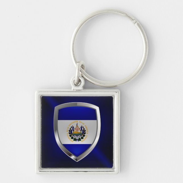 Chaveiro Emblema metálico de El Salvador (Frente)