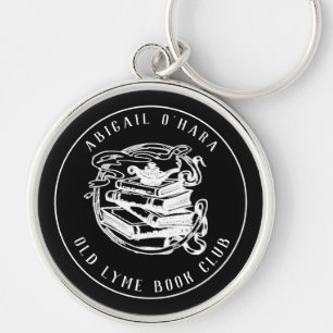 Chaveiro Emblema personalizado de clube do livro preto vint