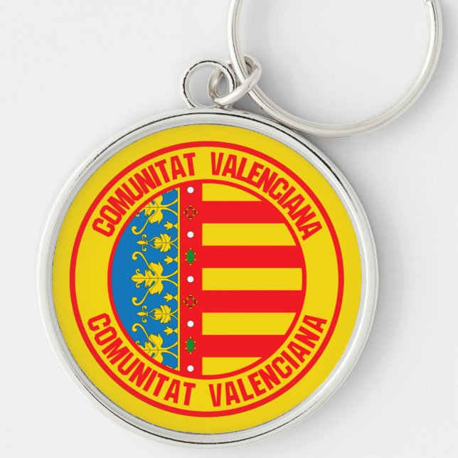 Chaveiro Emblema Redondo da Comunidade Valenciana (Frente)