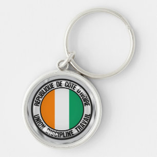 Chaveiro Emblema Redondo da Costa do Marfim