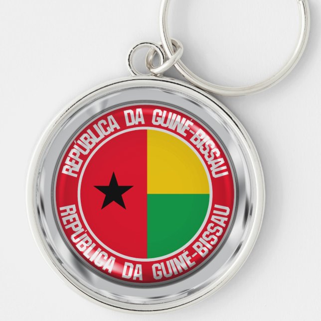 Chaveiro Emblema redondo da Guiné-Bissau (Frente)