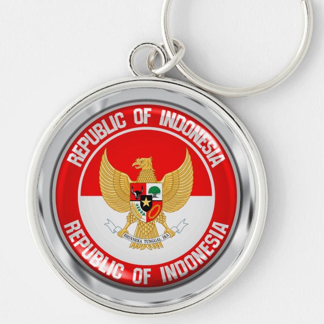 Chaveiro Emblema Redondo da Indonésia (Frente)
