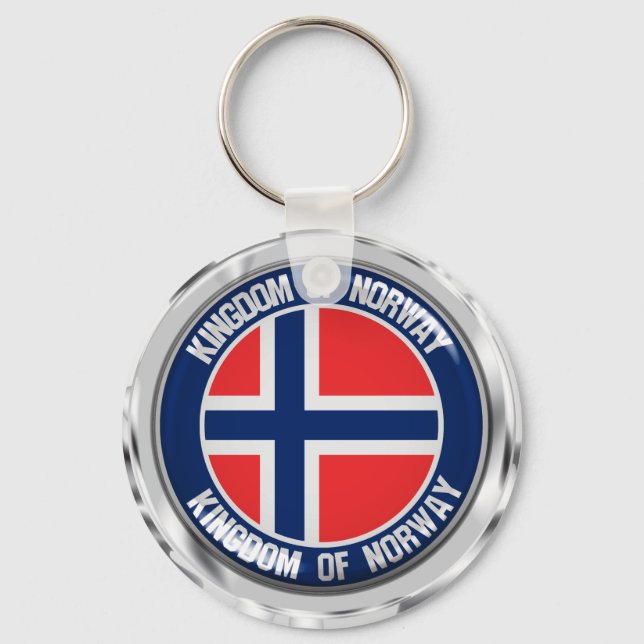 Chaveiro Emblema Redondo da Noruega (Frente)