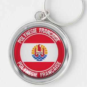 Chaveiro Emblema Redondo da Polinésia Francesa