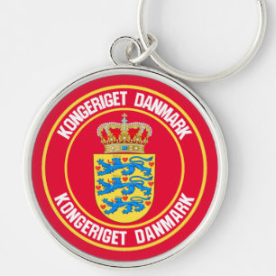 Chaveiro Emblema redondo de Dinamarca