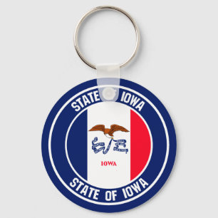 Chaveiro Emblema redondo de Iowa