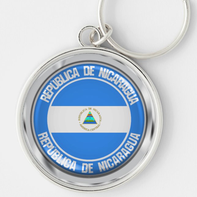 Chaveiro Emblema redondo de Nicarágua (Frente)