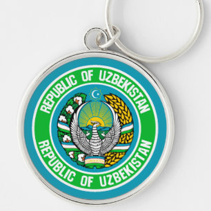 Chaveiro Emblema Redondo do Uzbequistão