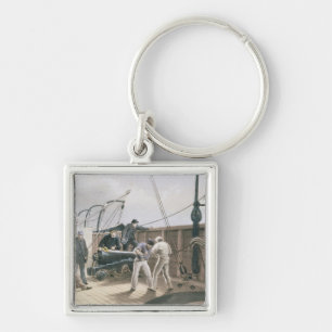 Chaveiro Emendando o cabo após o primeiro acidente na boa