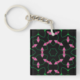 Chaveiro Emerald and Pink Kaleidoscope