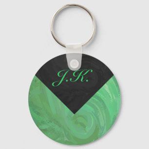 Chaveiro Emerald Cream e Black Monogram