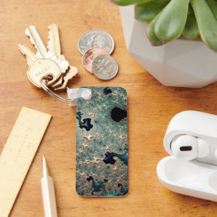 Chaveiro Emerald e Dourado Mandelbrot 