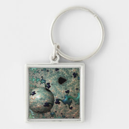 Chaveiro Emerald e Dourado Mandelbrot com o Sphere Key Ring