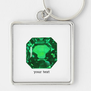 Chaveiro Emerald Gemstone, Birthstone May, Light Green