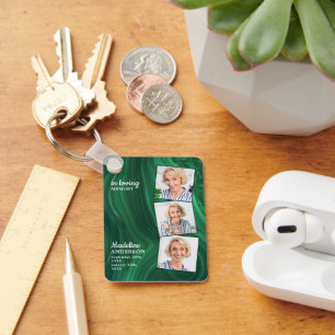 Chaveiro Emerald Green 3 Foto Funeral Gift Reyer Memorial