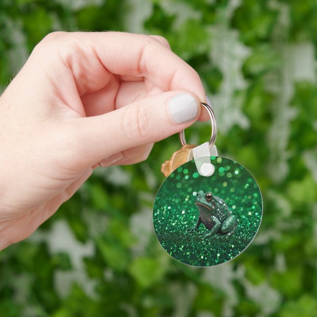 Chaveiro Emergência Encantadora: O Sapo Verde Sparkle (Mão)