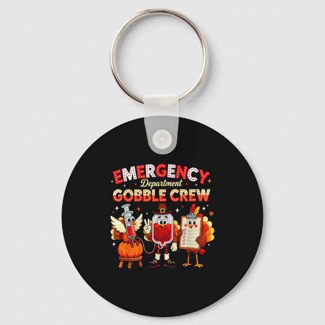 Chaveiro Emergency Department Gobble Crew Thanksgiving Nurs (Frente)