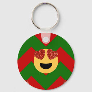 Chaveiro emoji do coração de natal