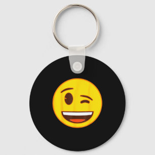 Chaveiro Emoji Oficial Piscadela Rosto Sorriso Amarelo