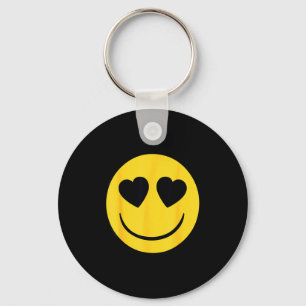 Chaveiro Emoji Oficial Rosto Sorridente Amarelo Olhos de Co