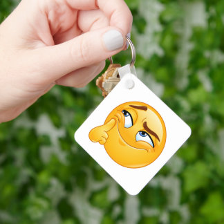 Chaveiro Emoji Pensativo Fofo Rosto Malicioso Engr