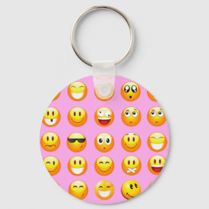 Chaveiro emoji rosa pastel