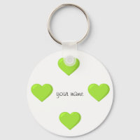 Emoji Verde Corações e '' Seu Nome Aqui "