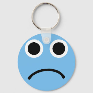 Chaveiro Emoticon Emoji, Emoticon Azul Triste