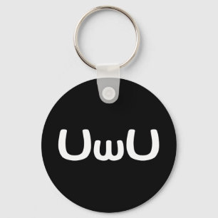 Chaveiro Emoticon feliz da cara do Anime de UwU