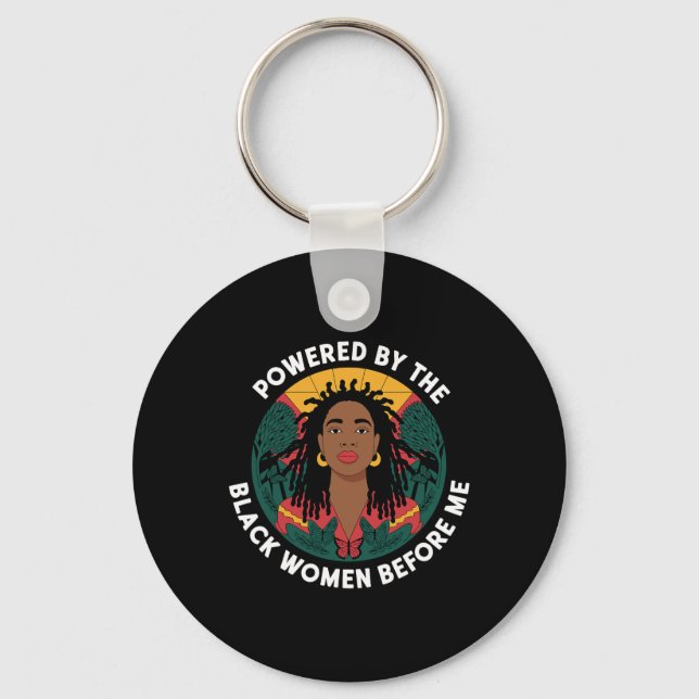 Chaveiro Empoderado Pela Mulher Negra Antes de Mim História (Frente)