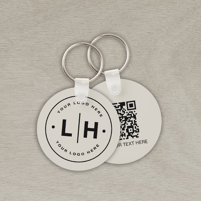 Chaveiro Empresa de logotipo QR personalizado moderno (Modern Custom Logo Business QR code Promotional Keychain by MINTIC DESIGN STUDIO)