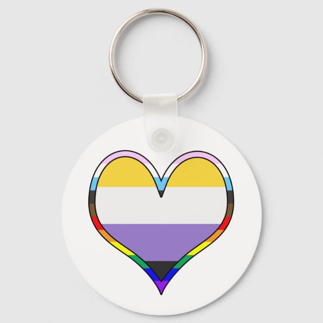 Chaveiro Enby Pride Heart (Frente)