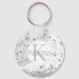 Chaveiro Encantando Mandala com Monograma de Estrelas de Pr