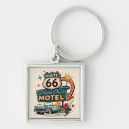 Chaveiro Encanto de Viagem dos Sonhos da Rota 66 Retro