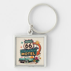 Chaveiro Encanto de Viagem dos Sonhos da Rota 66 Retro