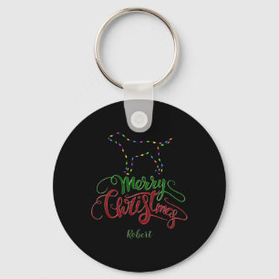 Chaveiro Encanto Feliz Natal Luzes Cão Monograma Tod