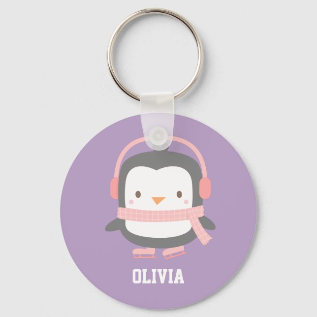 Chaveiro Enchimentos de Natal de Pinguim Fofo para Meninas (Frente)