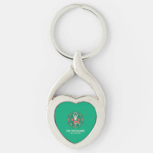 Chaveiro Encontre Seu Equilíbrio Yoga & Wellness Pose de Ár