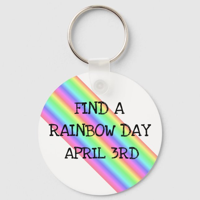 Chaveiro Encontre um Rainbow Day April Holiday Key Chain (Frente)