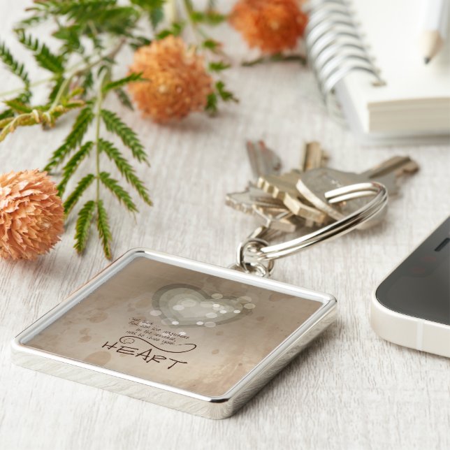 Chaveiro Encorajamento Religioso do Coração, Grunge (Lateral)