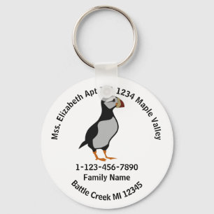 Chaveiro Endereço Residencial da família permanente Puffi